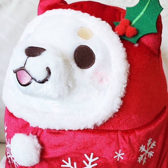 Faithful Mochi Shiba - Red Hooded Ume - XL Christmas Plushie - Picture 5 of 6